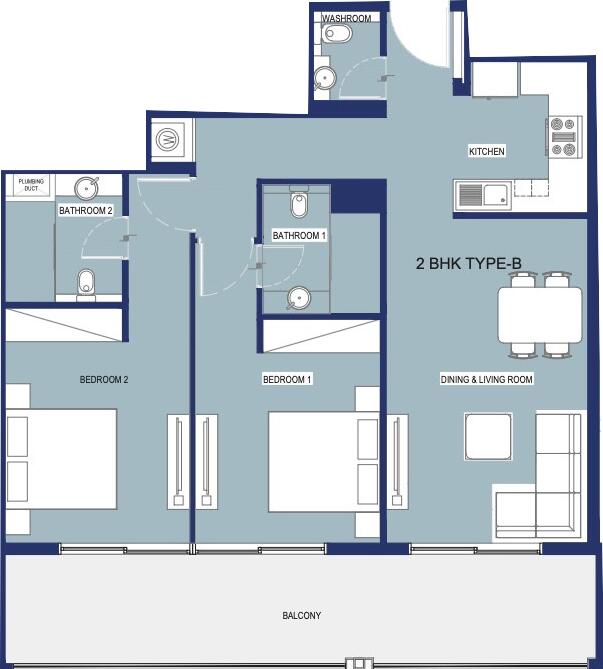 Floor plan — 2 BR