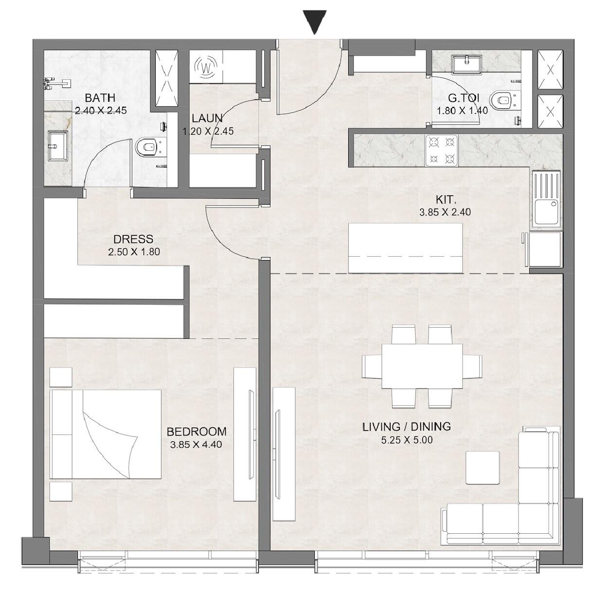 Floor plan — 1 BR