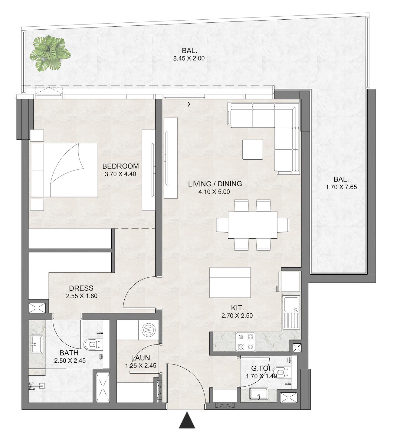 Floor plan — 1 BR