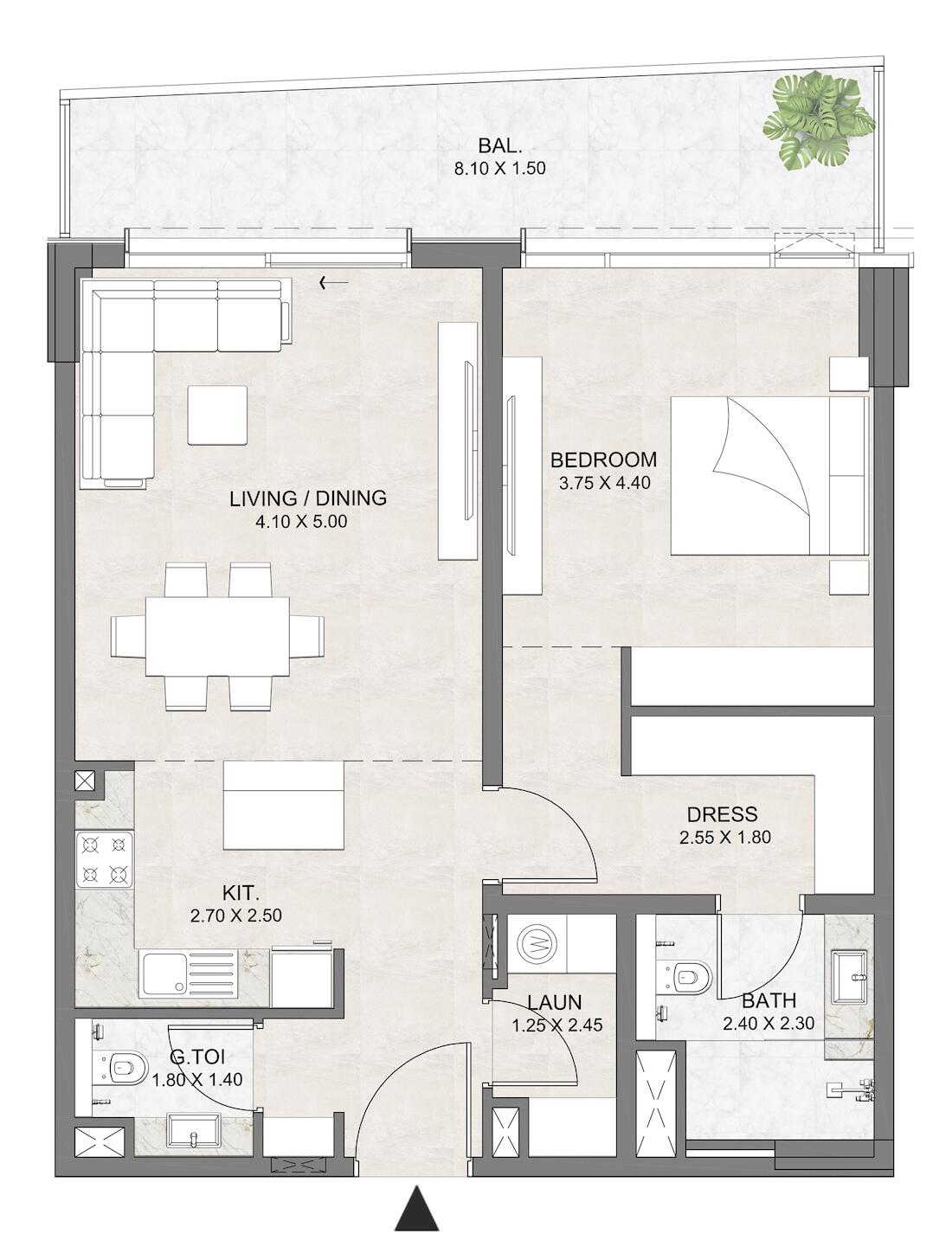 Floor plan — 1 BR