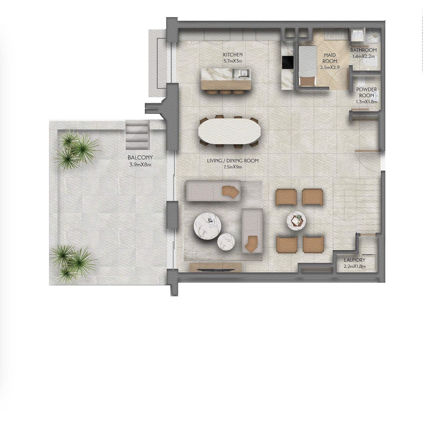 Floor plan — 3 BR