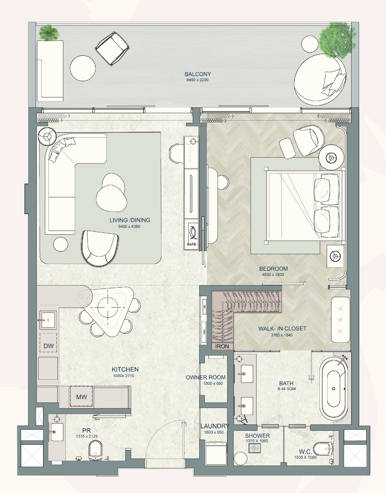 Floor plan — 1 BR