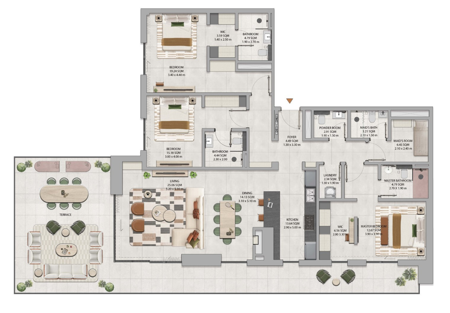 Floor plan — 3 BR