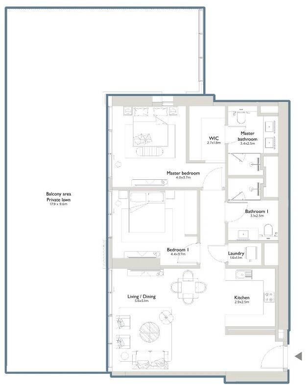 Floor plan — 2 BR