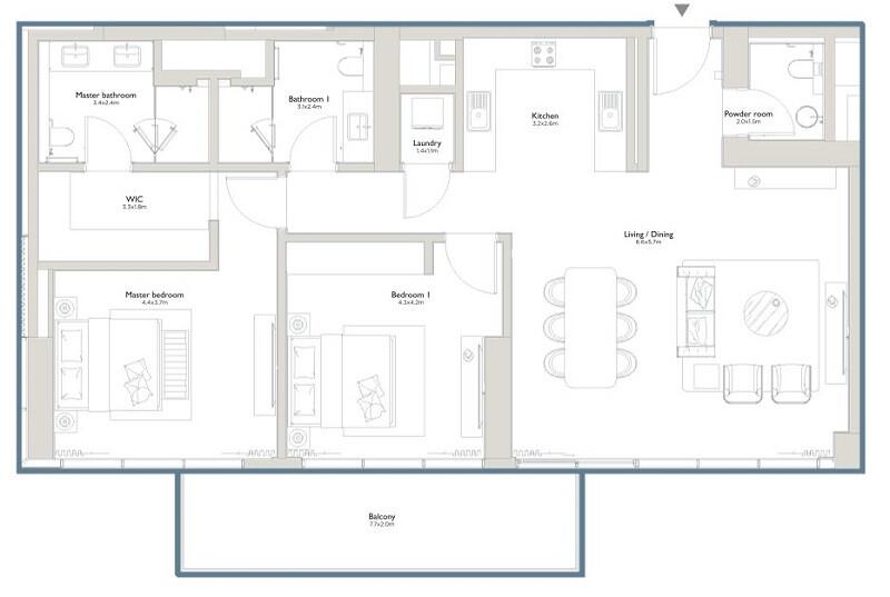 Floor plan — 2 BR