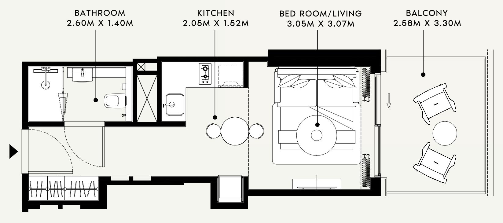 Floor plan — Studio