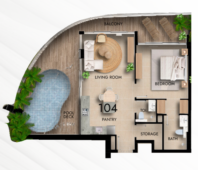 Floor plan — 1 BR