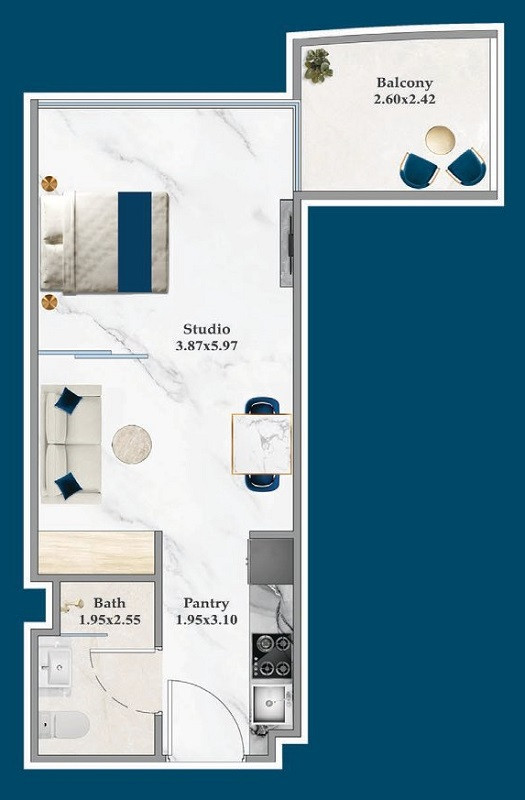 Floor plan — Studio