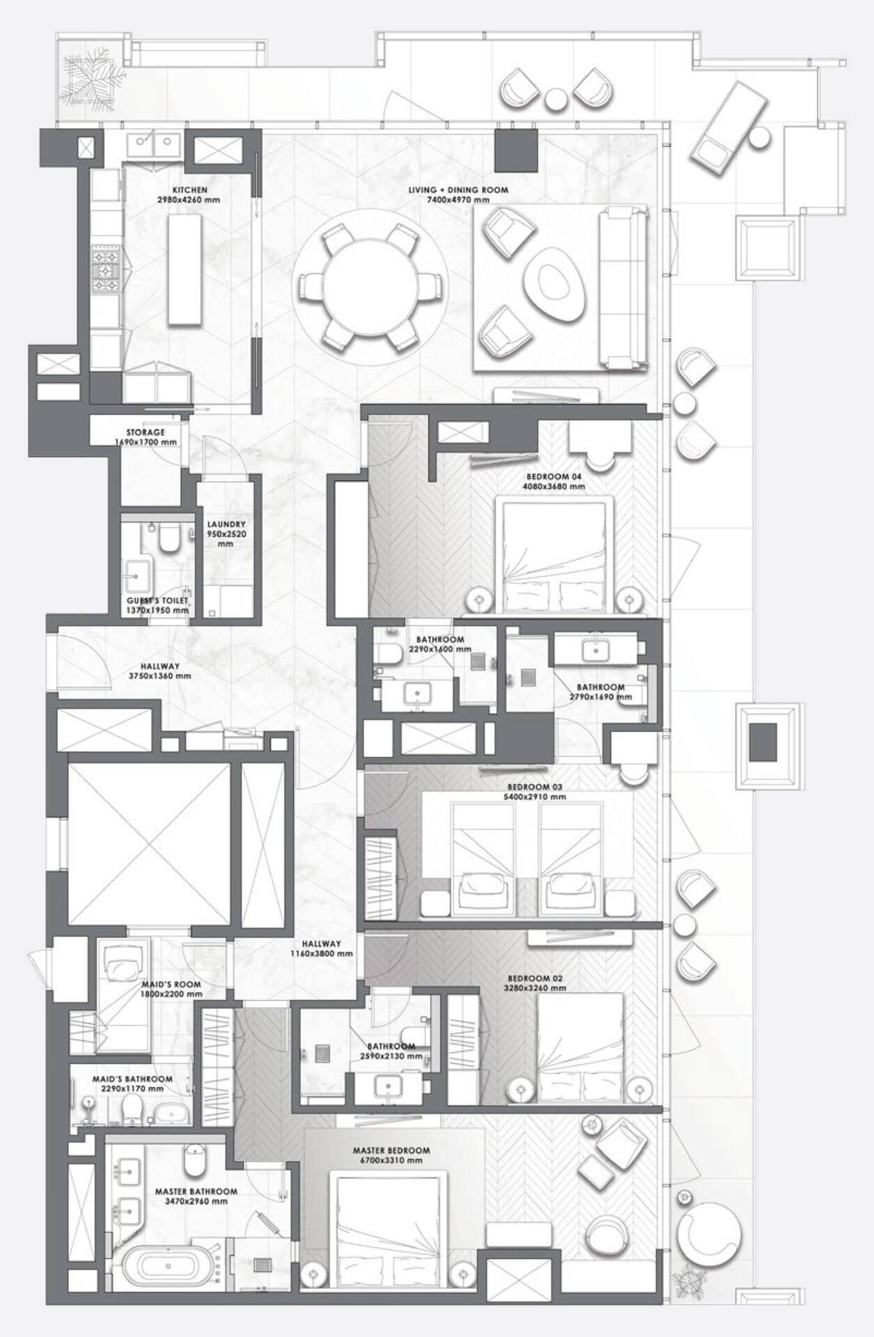 Floor plan — 4 BR