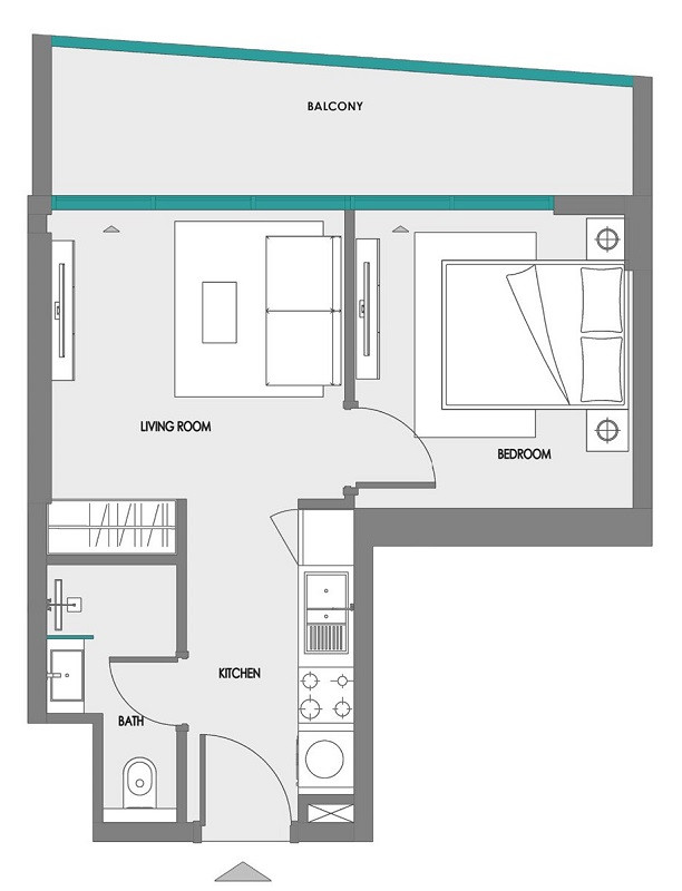Floor plan — 1 BR