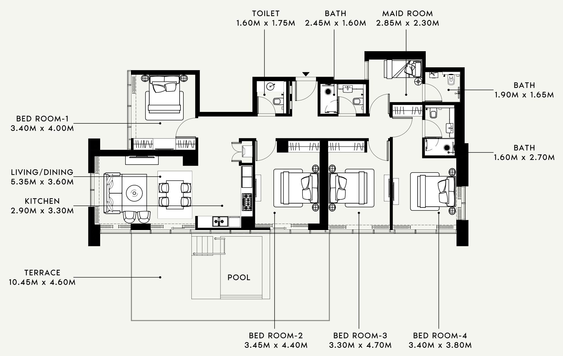 Floor plan — 4 BR