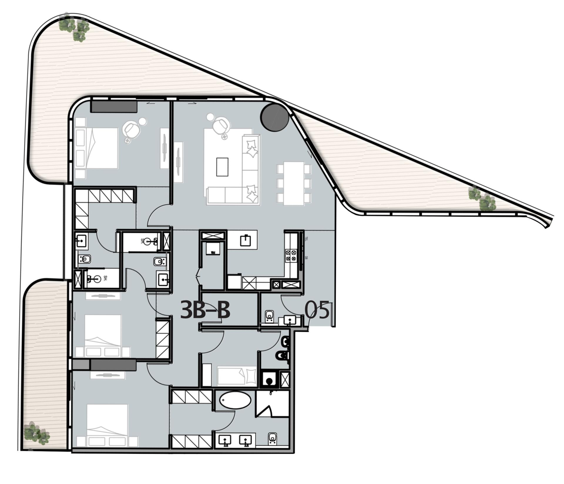 Floor plan — 3 BR