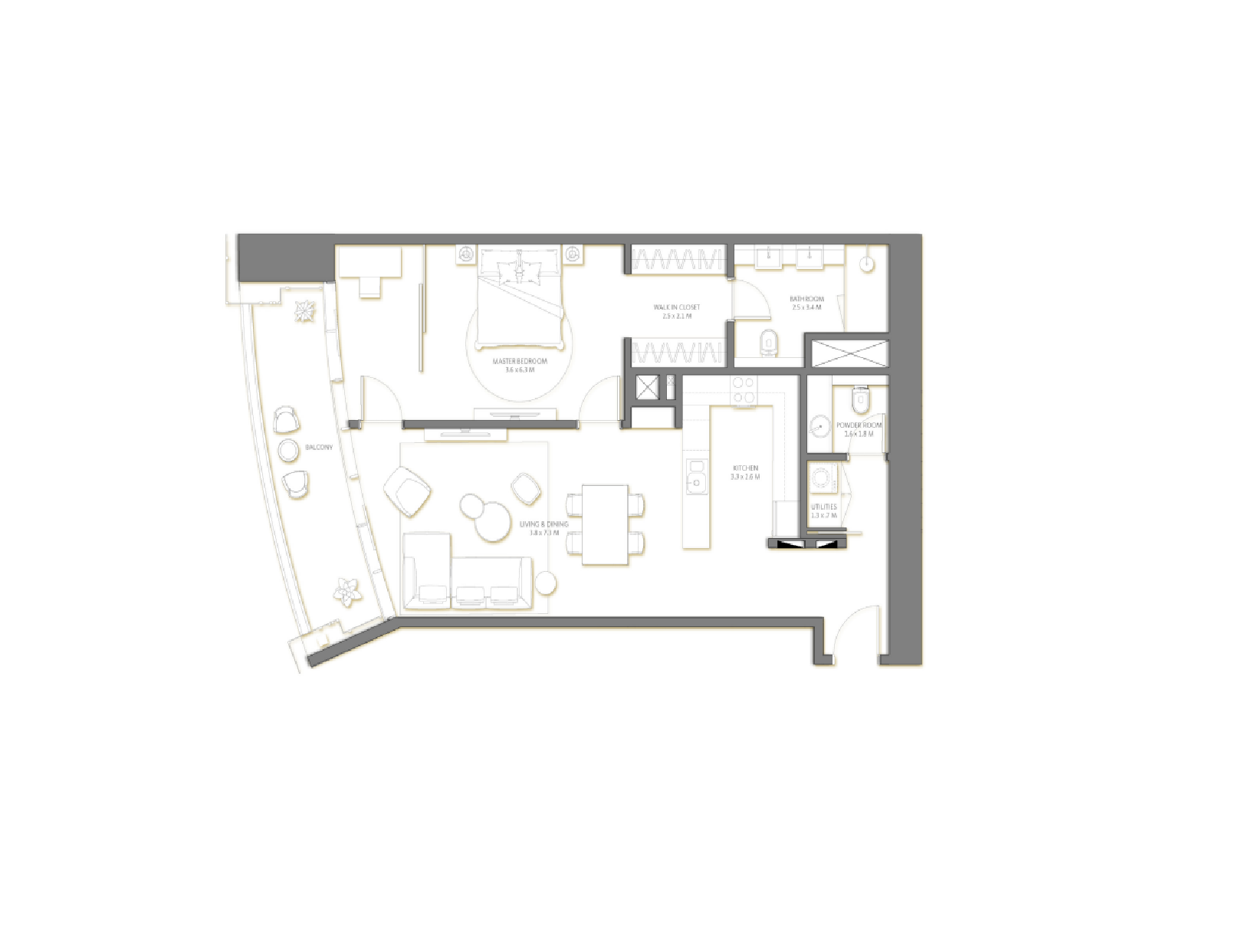 Floor plan — 1 BR