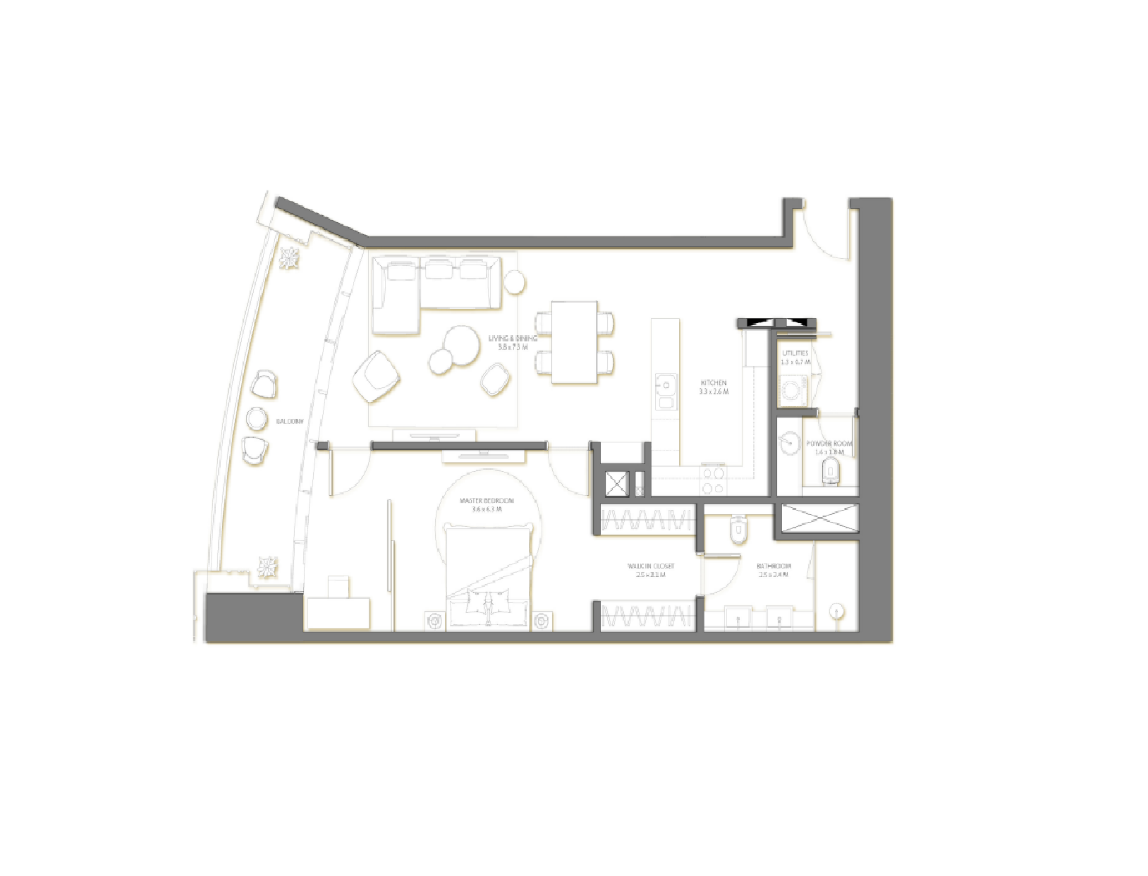 Floor plan — 2 BR