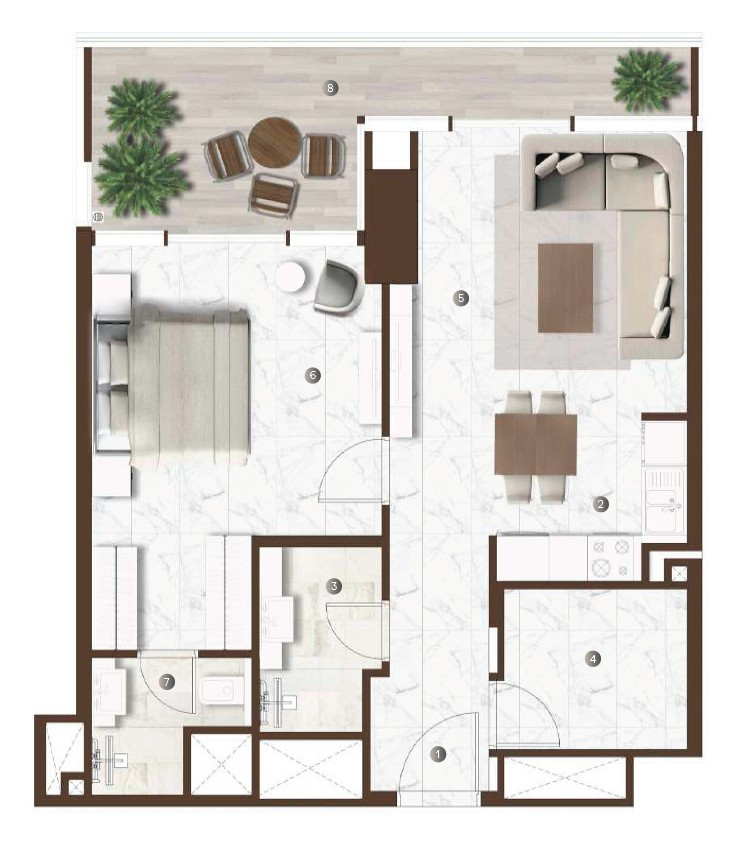 Floor plan — 1 BR