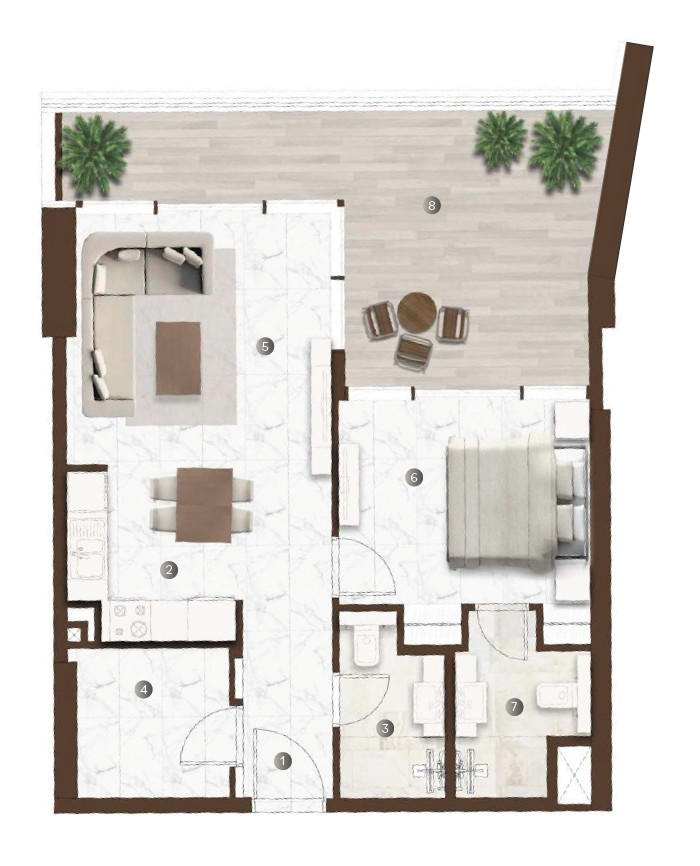 Floor plan — 1 BR