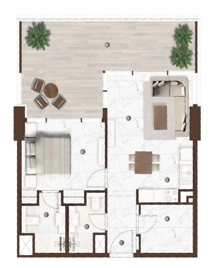Floor plan — 1 BR