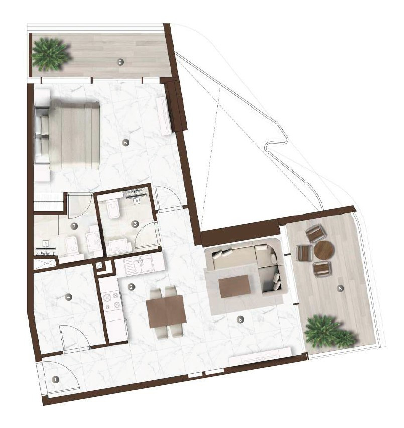Floor plan — 1 BR