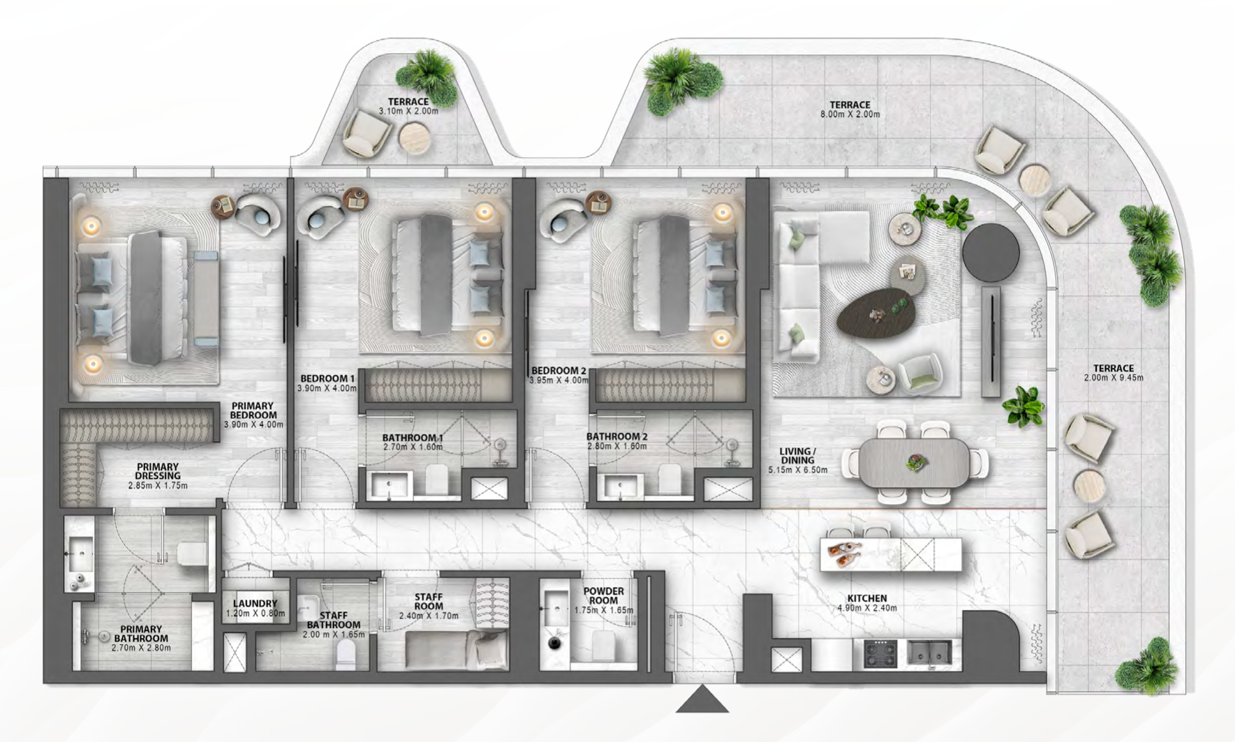 Floor plan — 3 BR