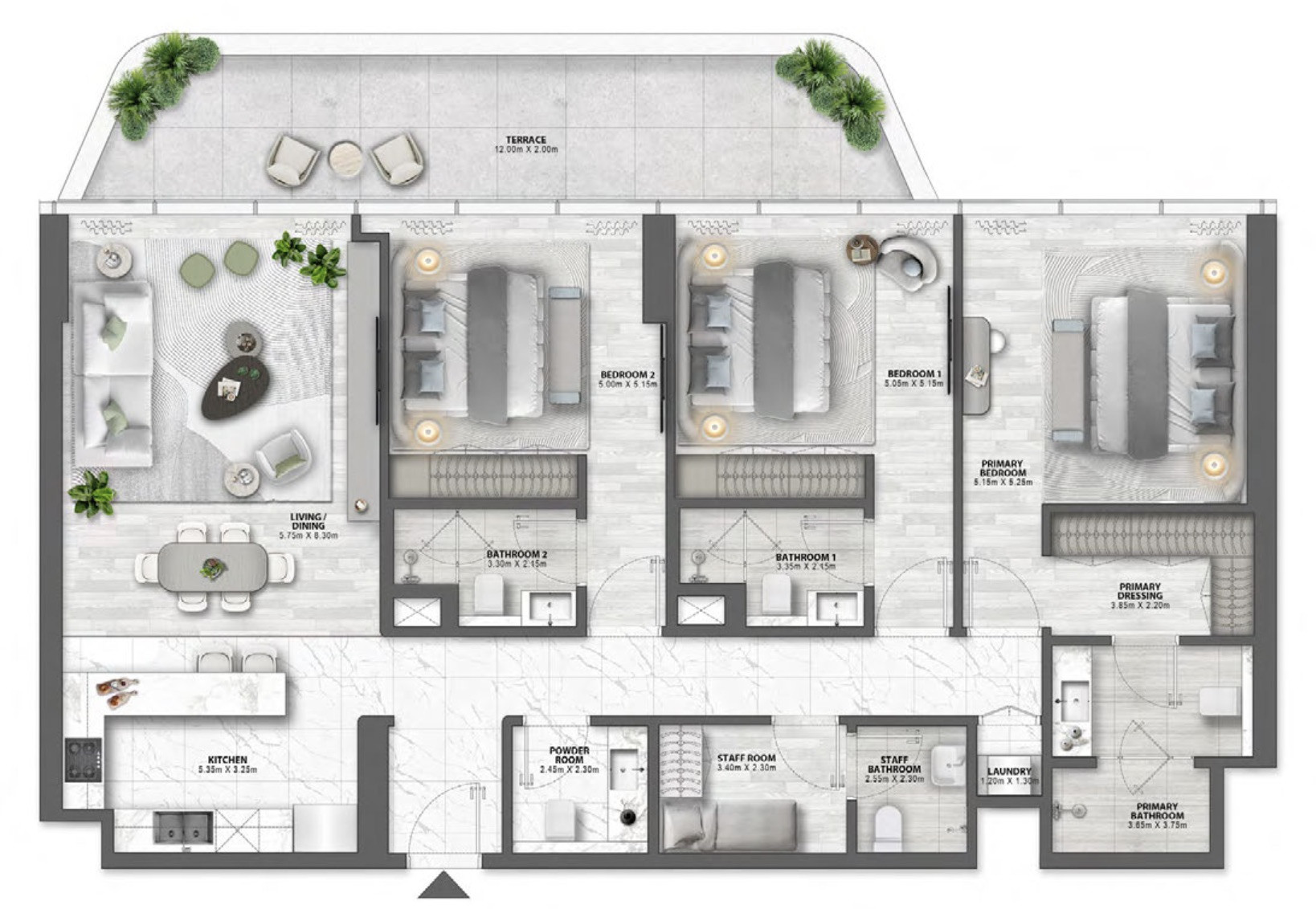 Floor plan — 3 BR