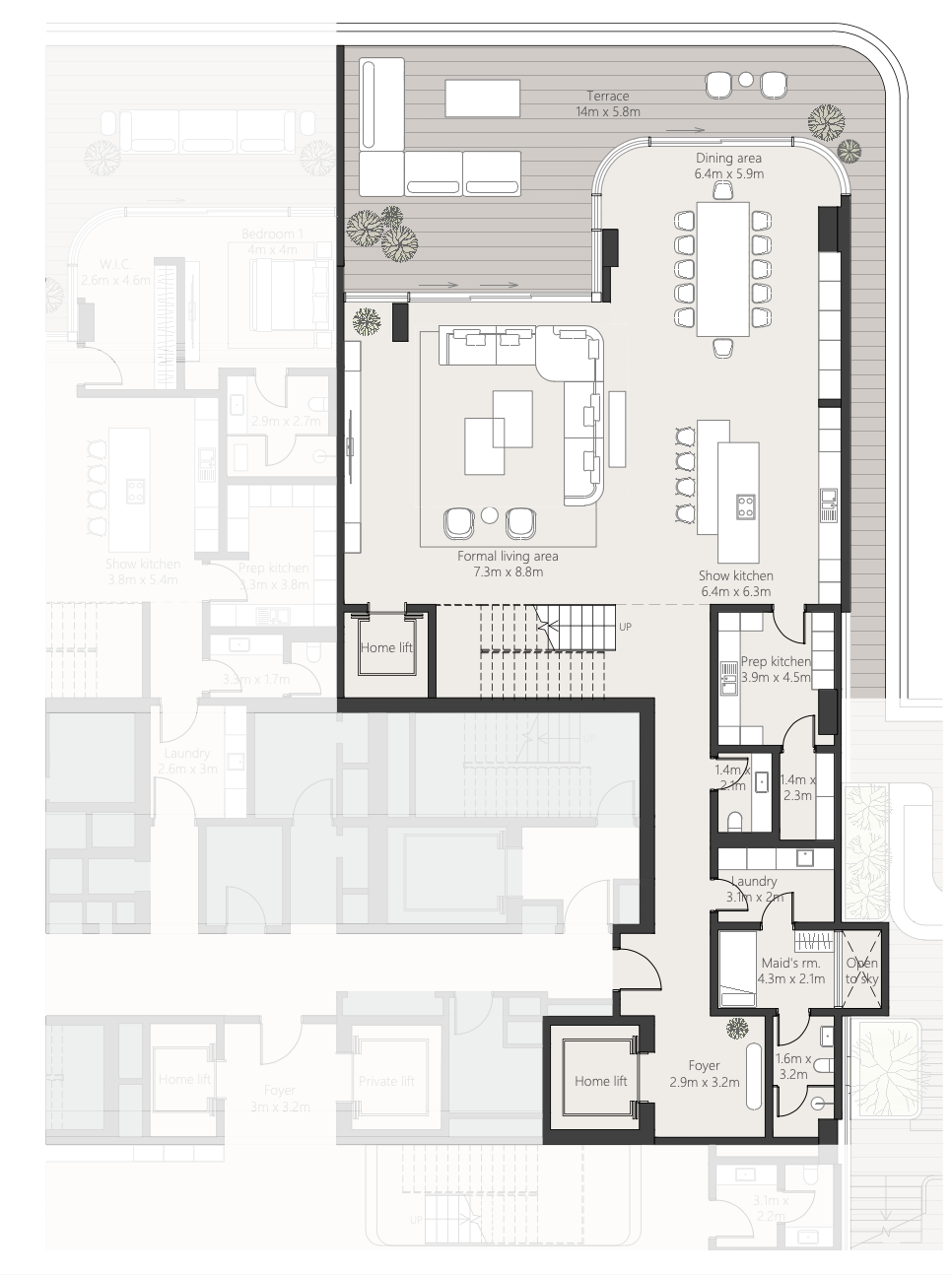 Floor plan — 3 BR
