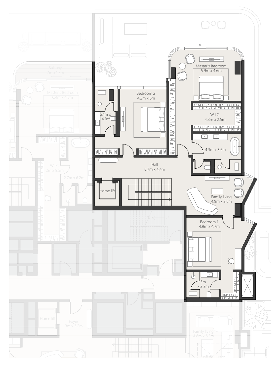 Floor plan — 3 BR