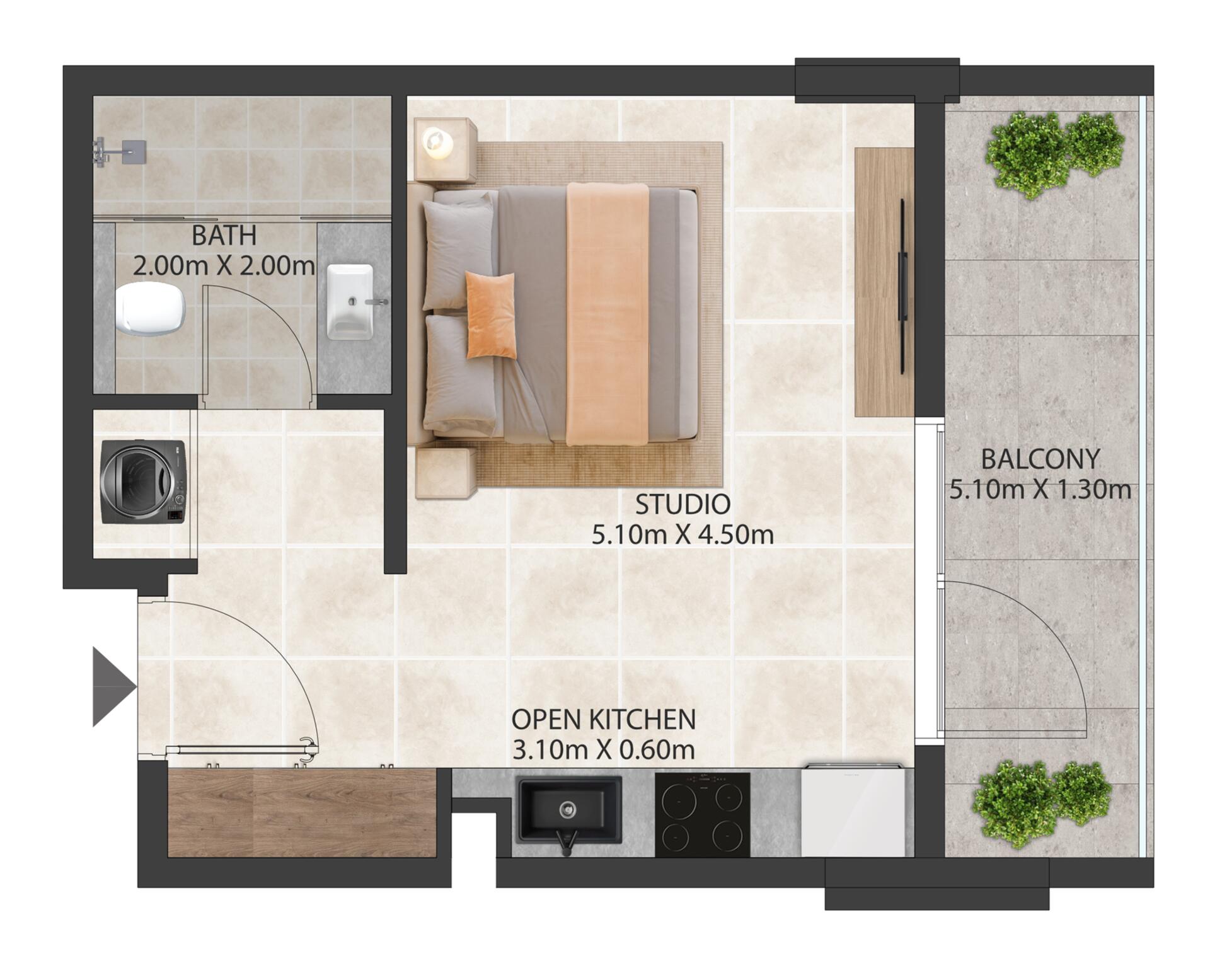 Floor plan — Studio