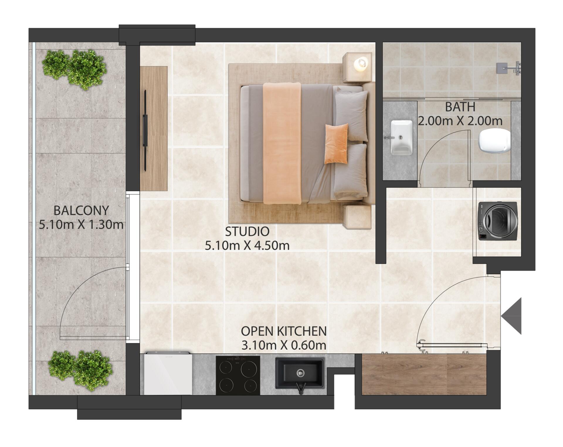Floor plan — Studio