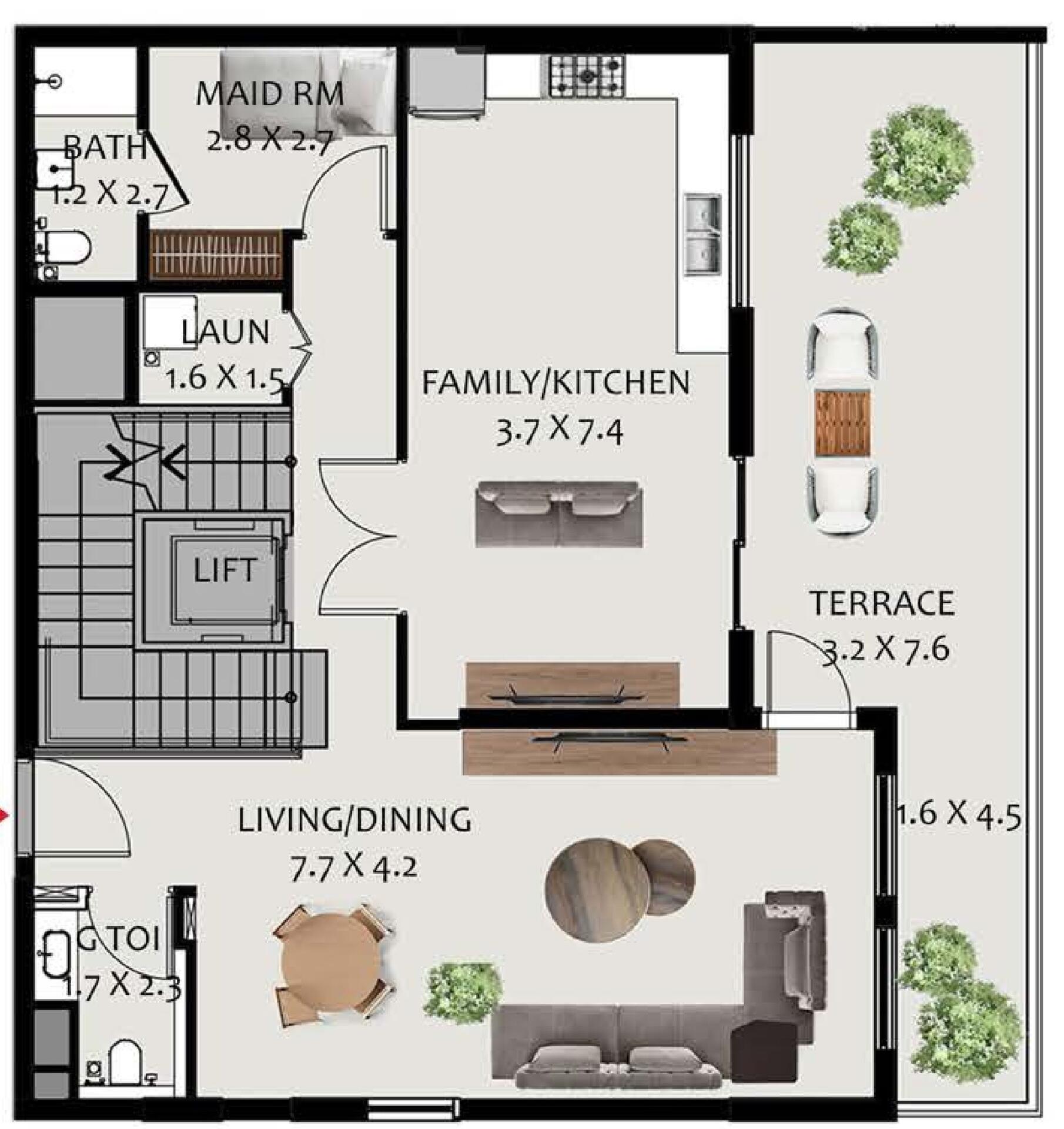 Floor plan — 3 BR