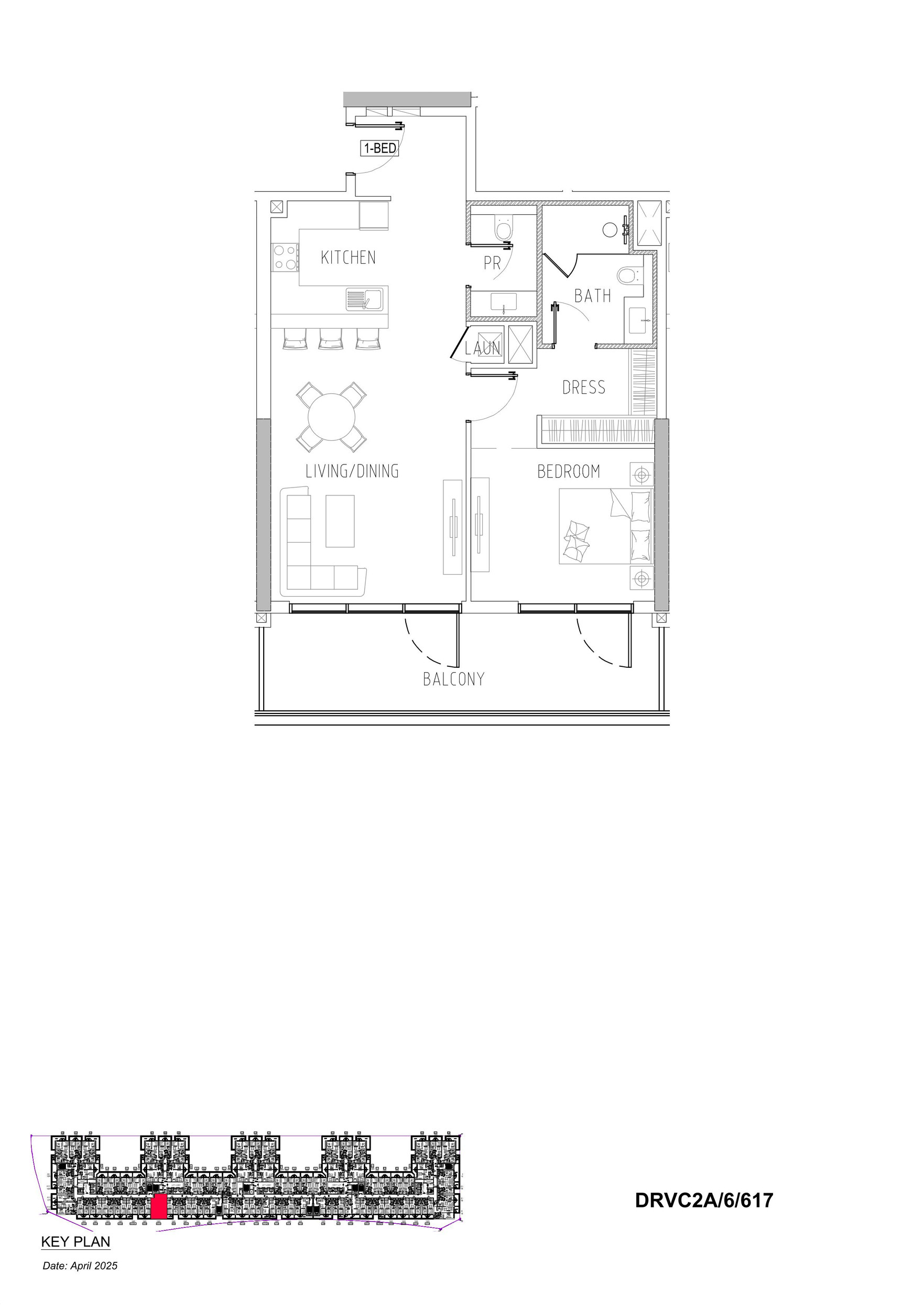 Floor plan — 1 BR