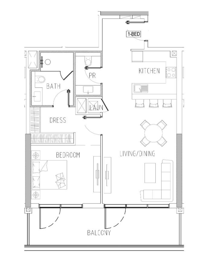 Floor plan — 1 BR