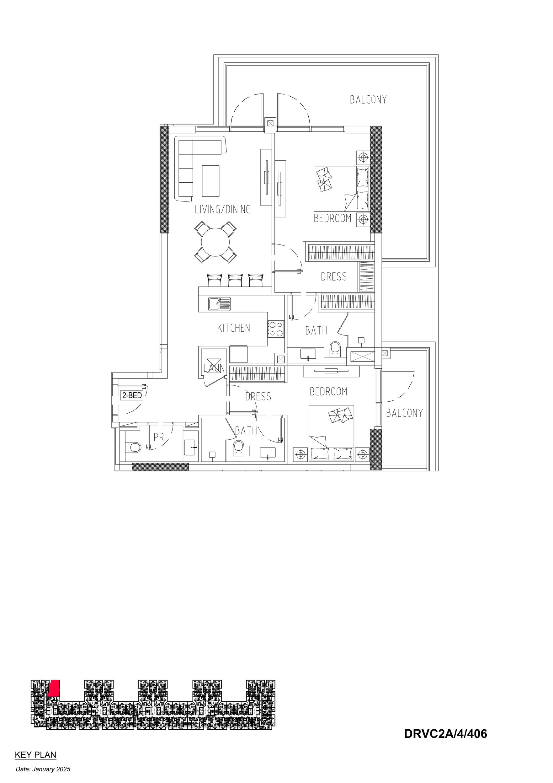 Floor plan — 2 BR