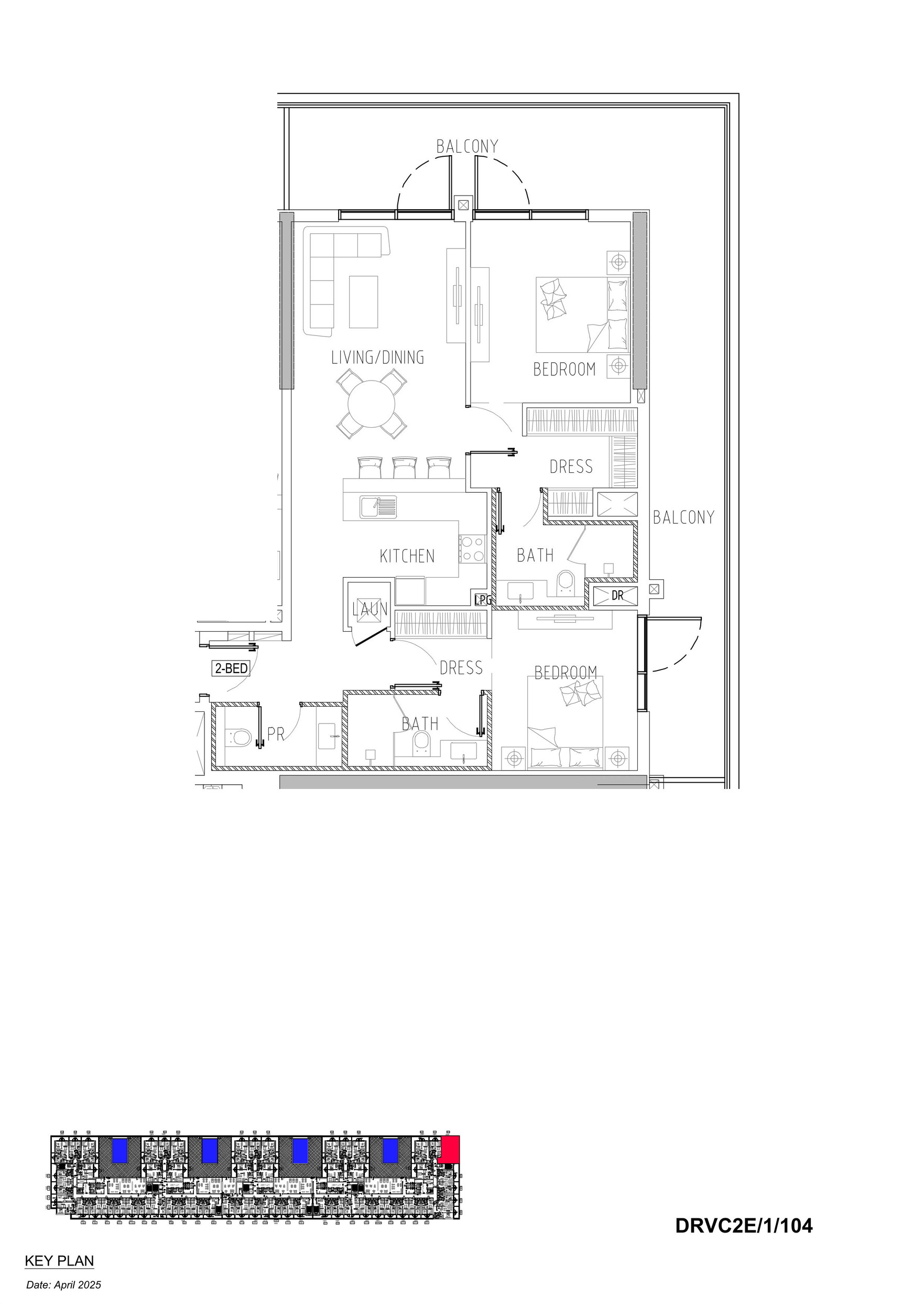 Floor plan — 2 BR