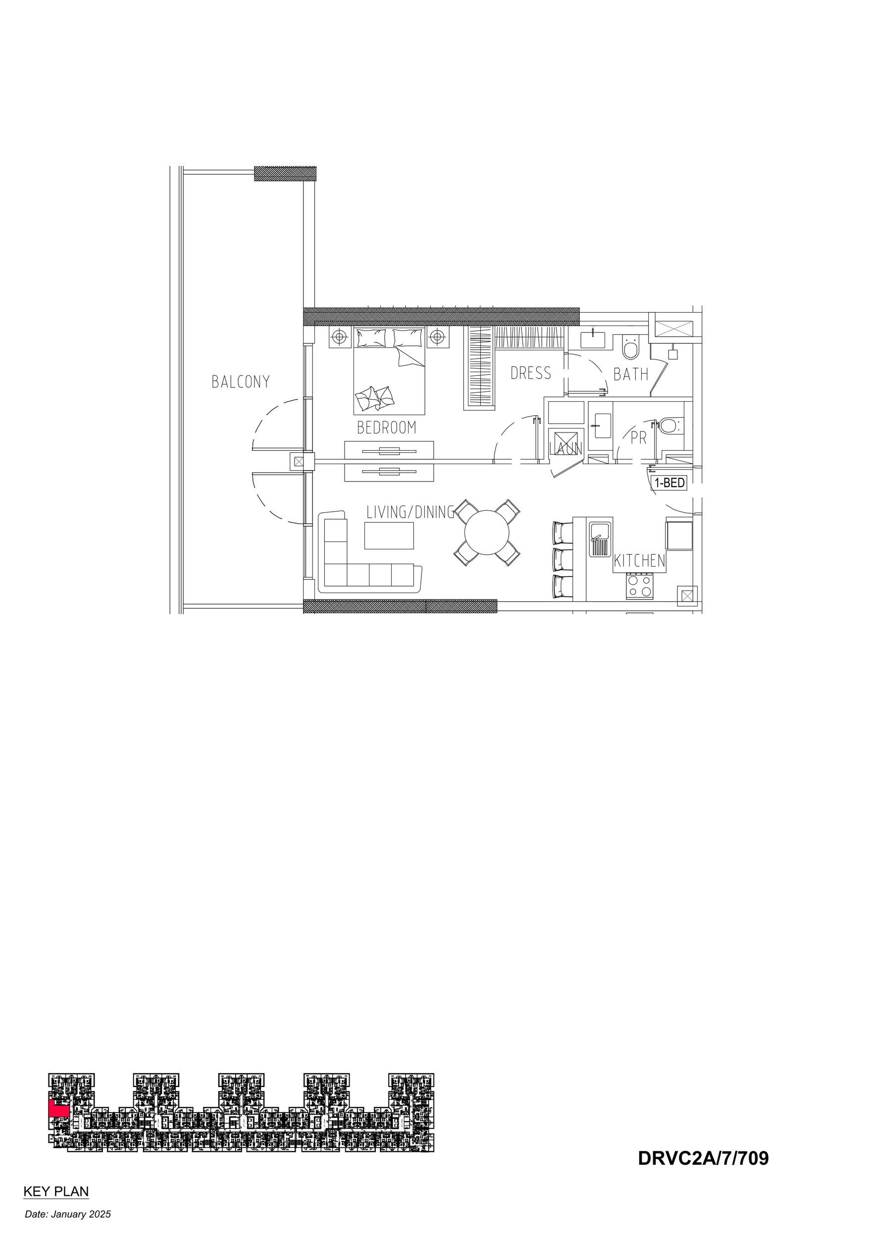 Floor plan — 1 BR