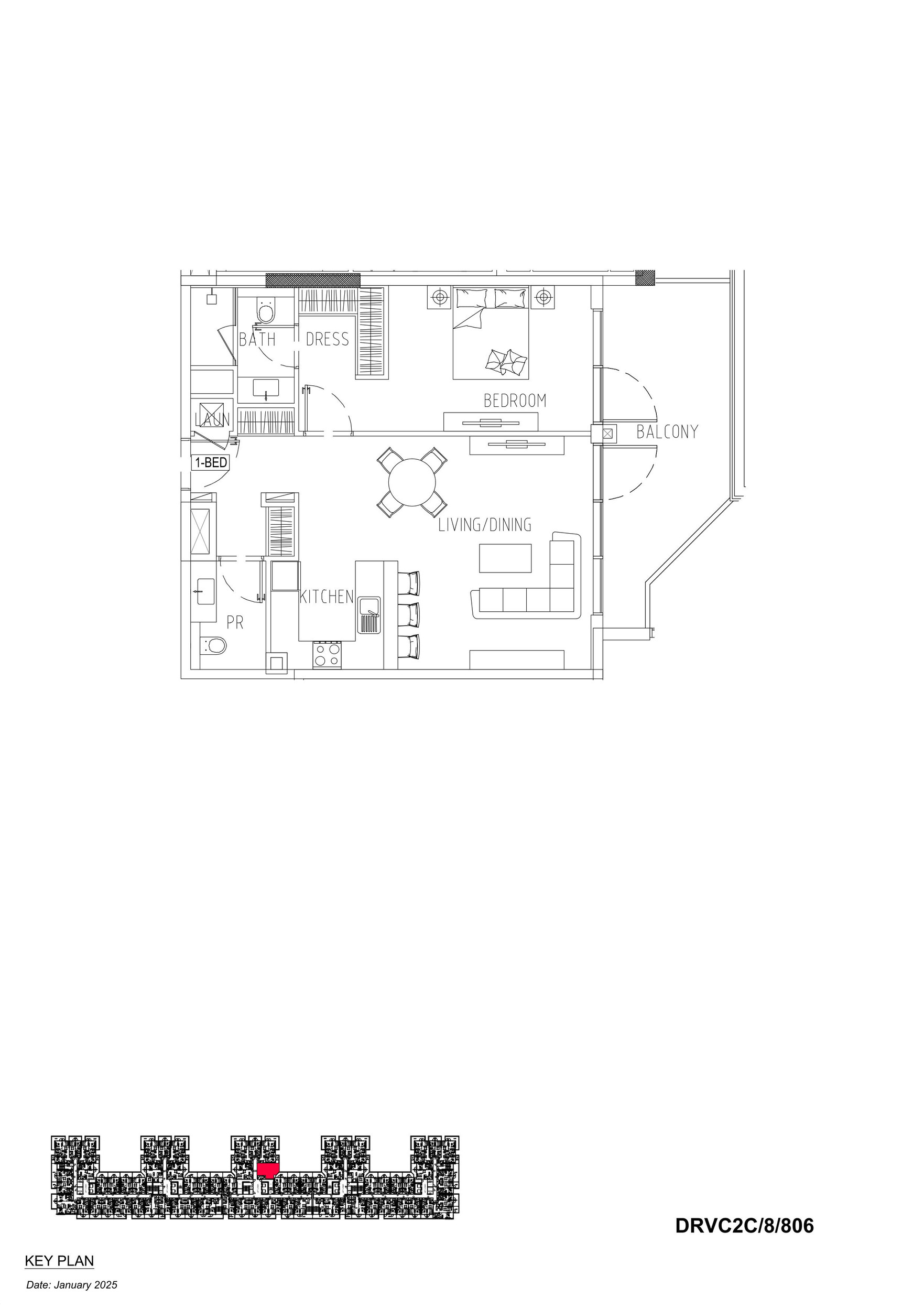 Floor plan — 1 BR