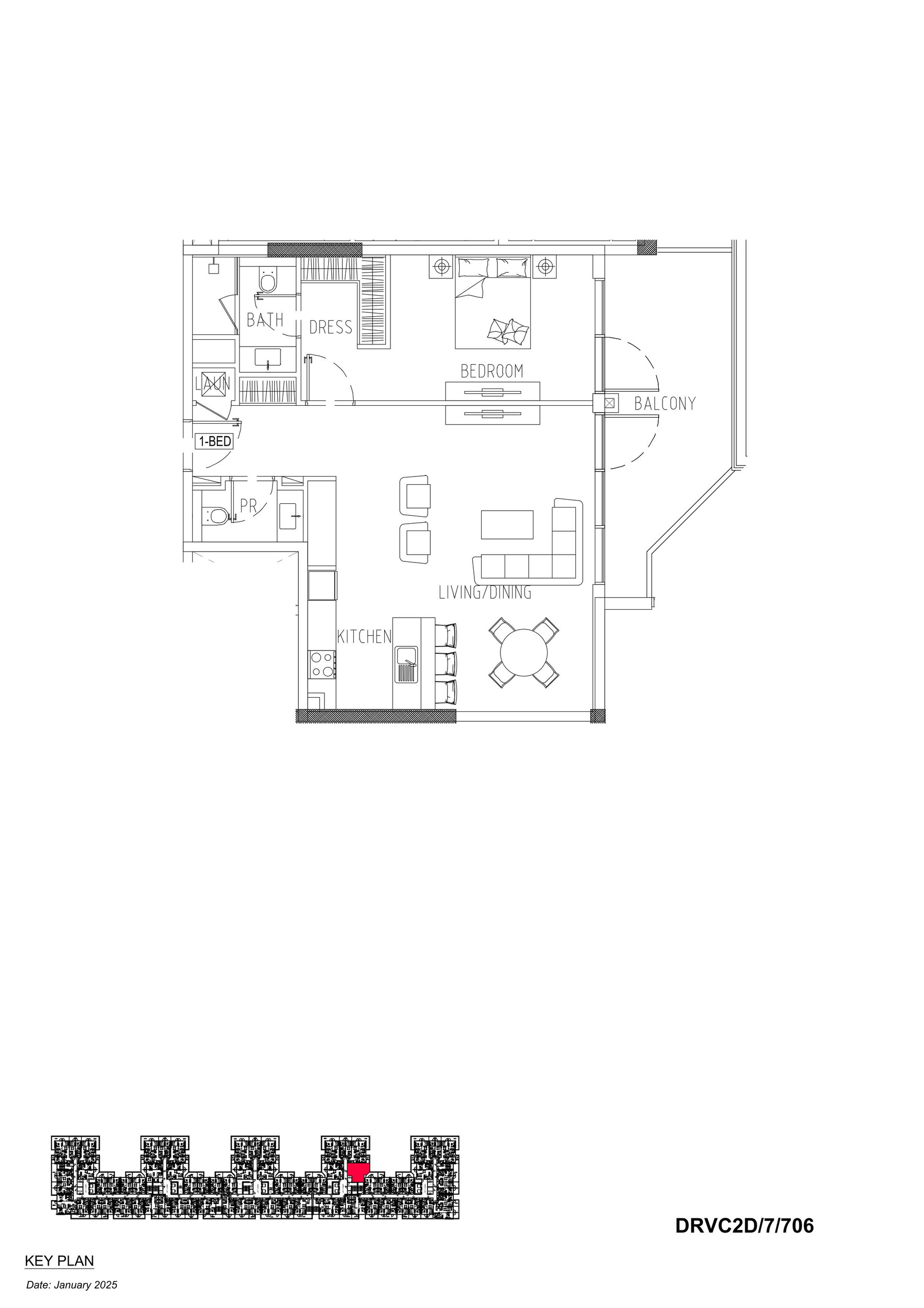 Floor plan — 1 BR