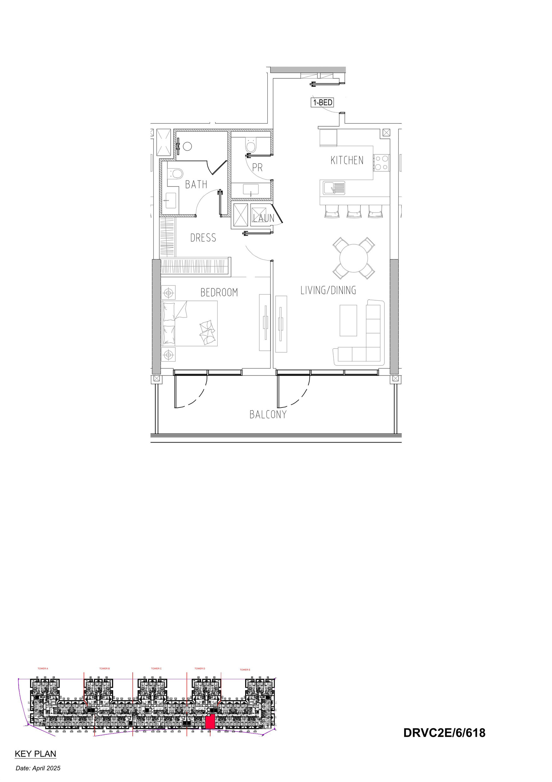 Floor plan — 1 BR