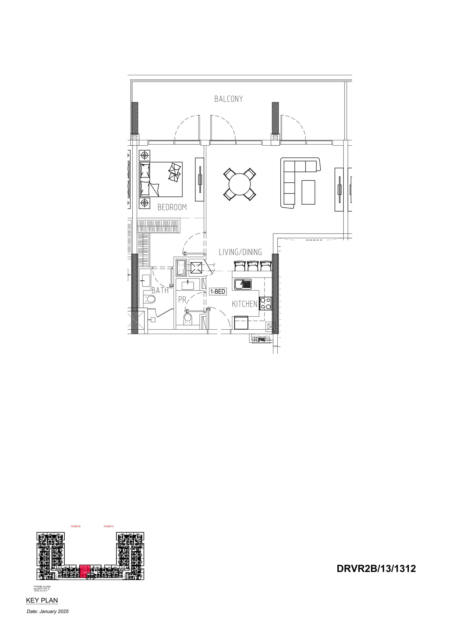 Floor plan — 1 BR