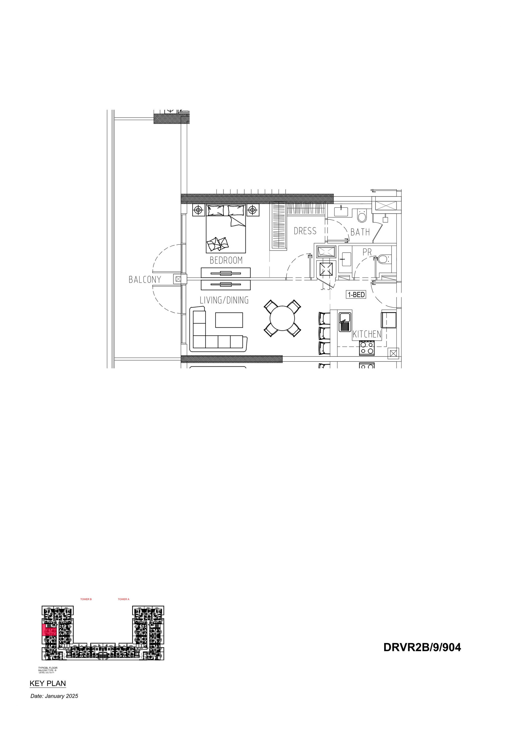 Floor plan — 1 BR