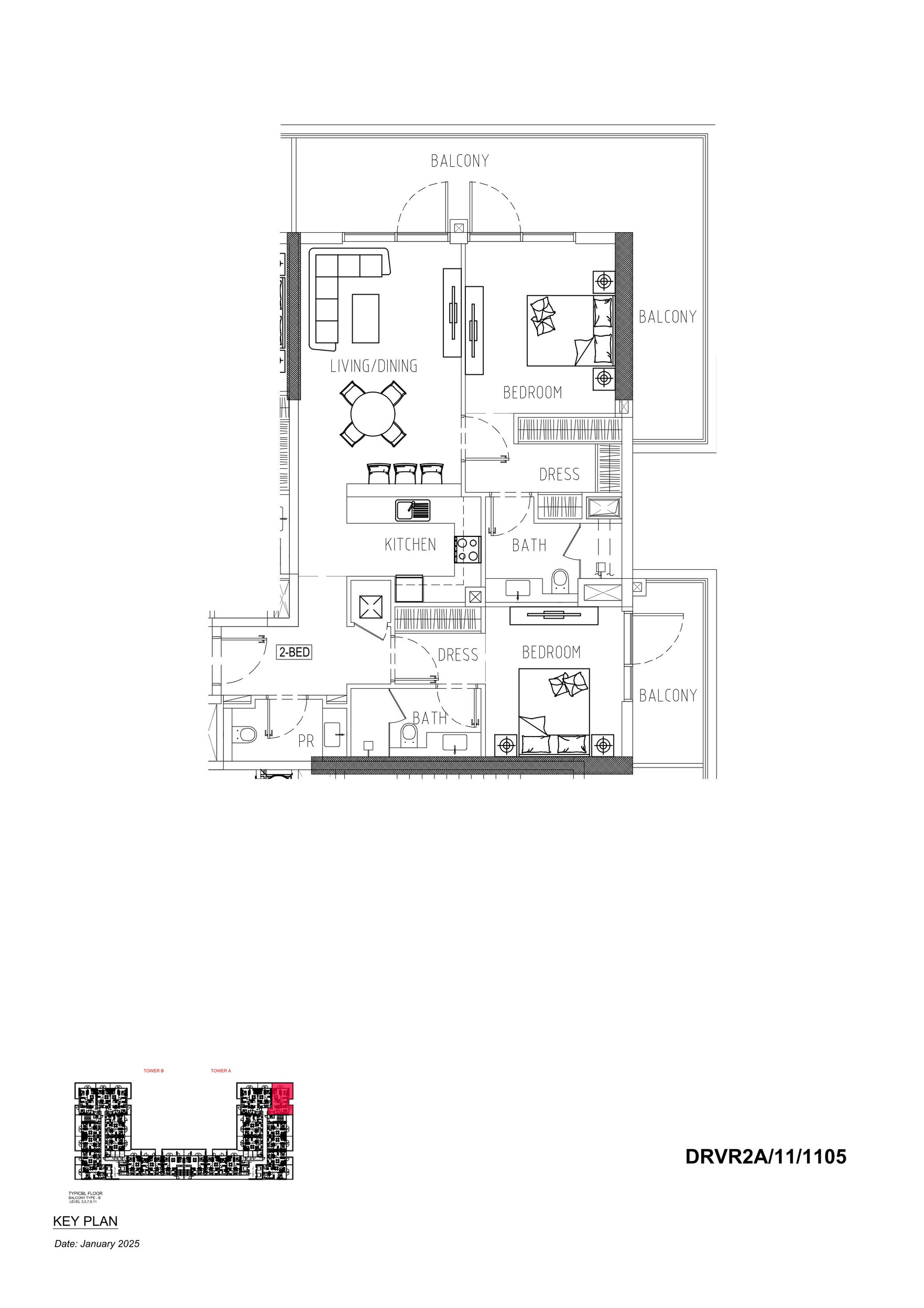Floor plan — 2 BR