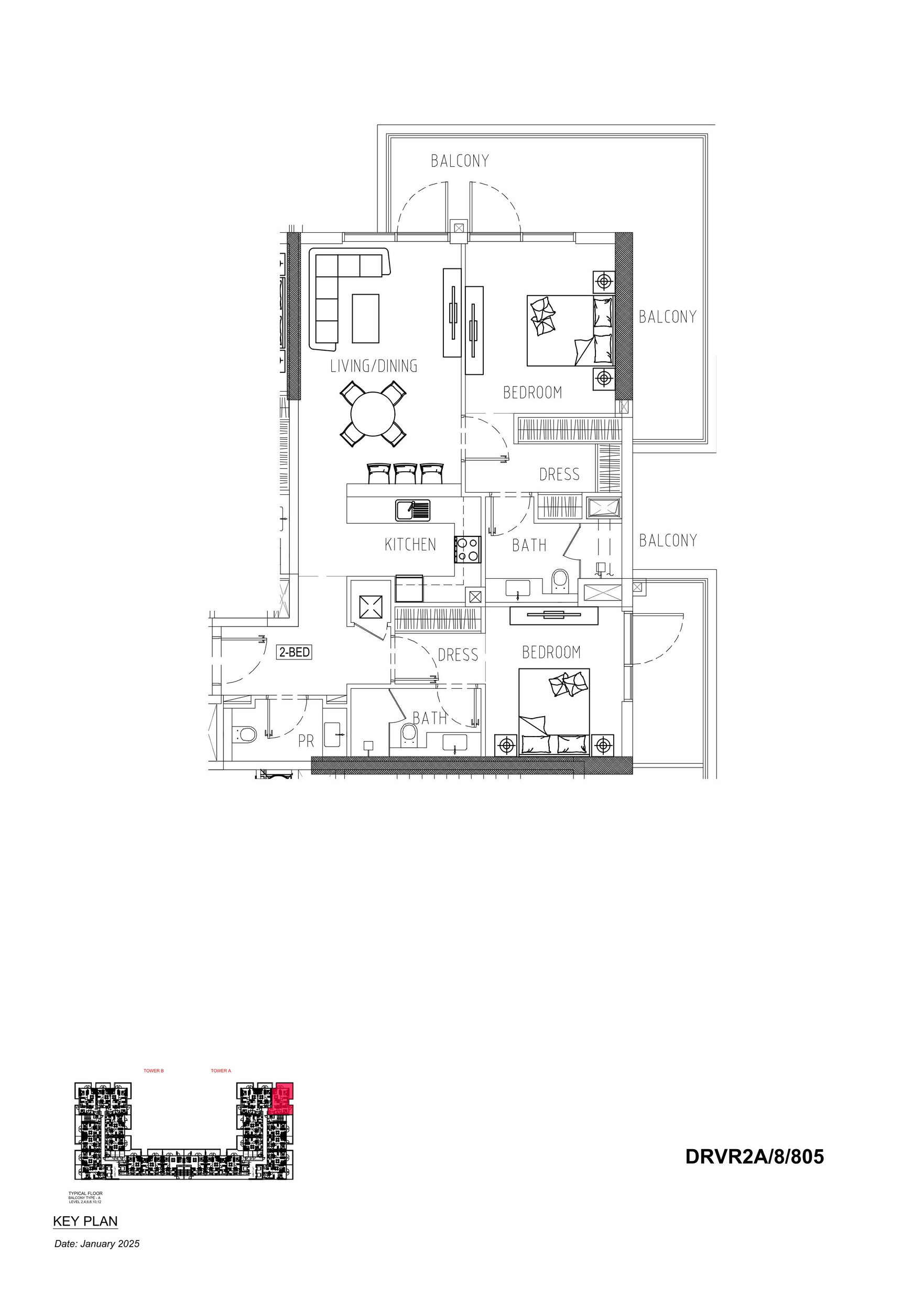 Floor plan — 2 BR
