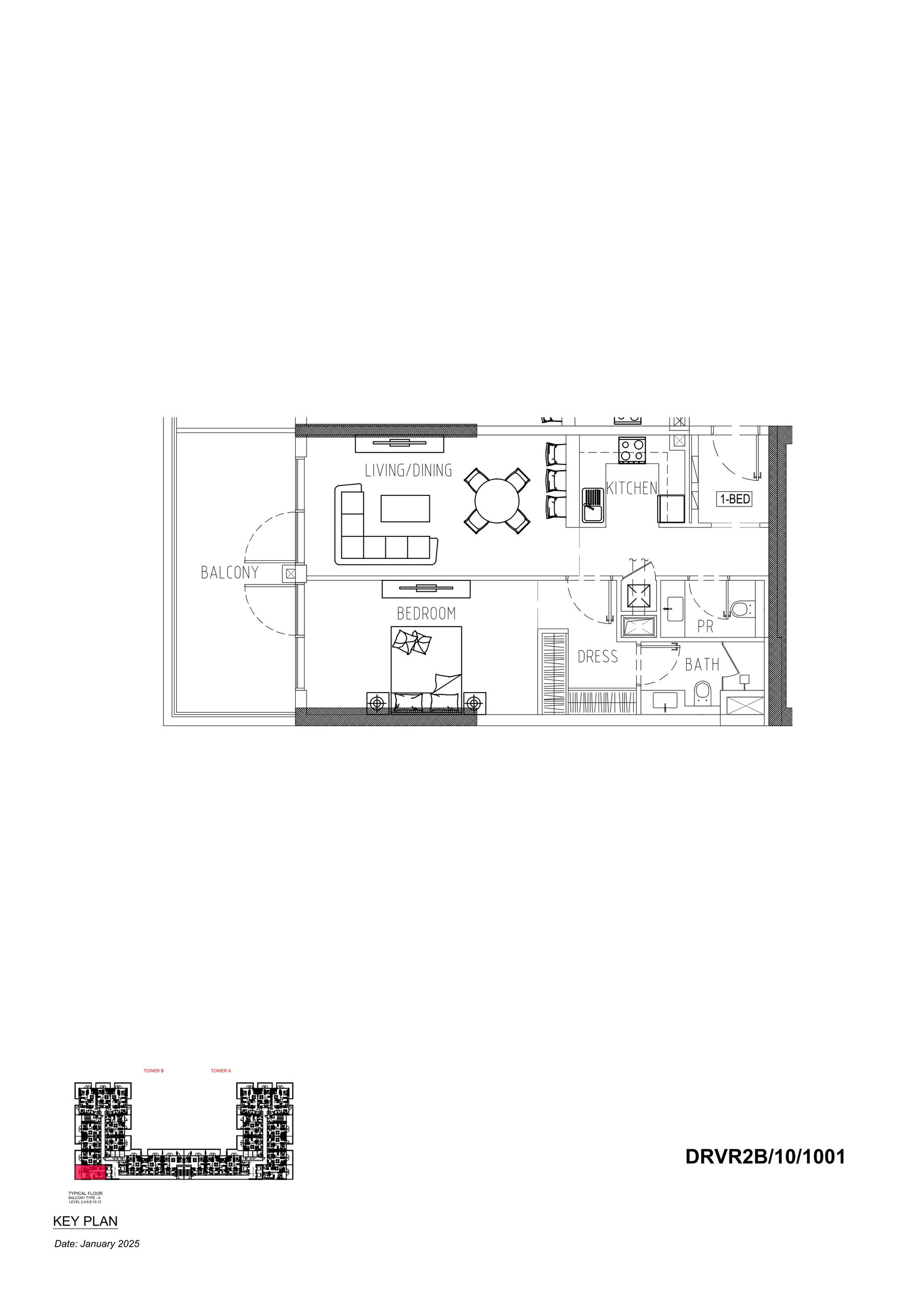 Floor plan — 1 BR