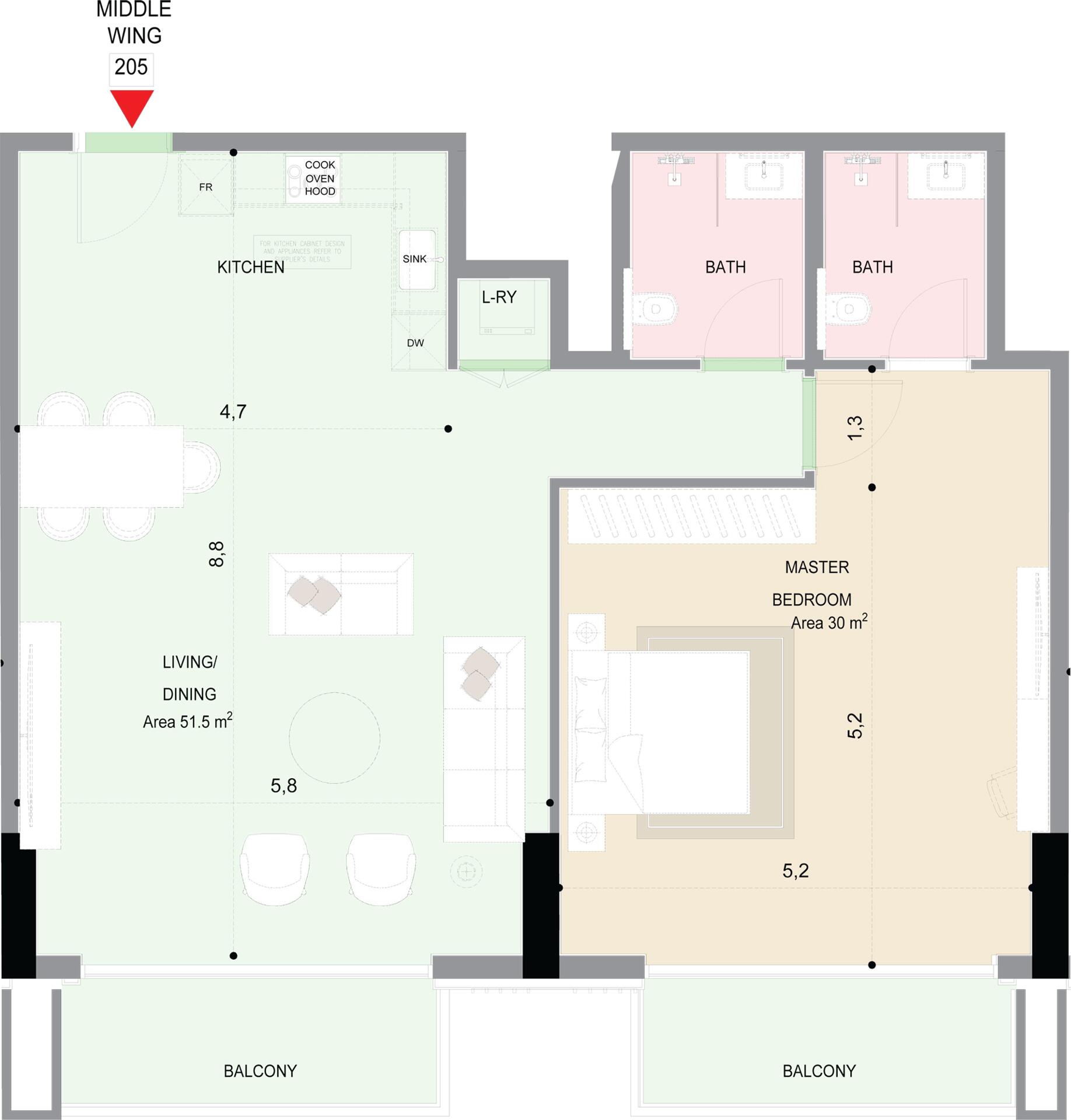Floor plan — 1 BR