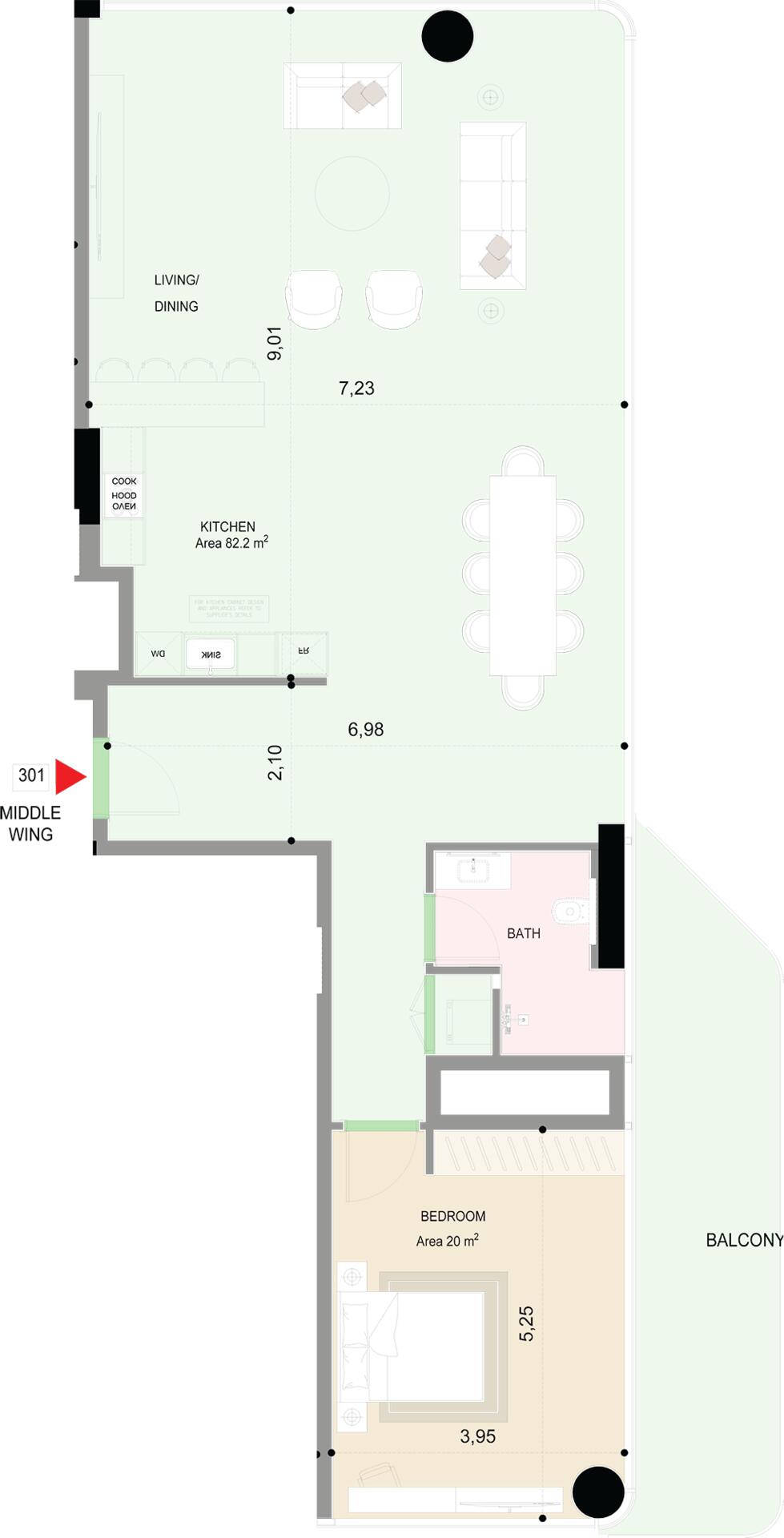 Floor plan — 1 BR
