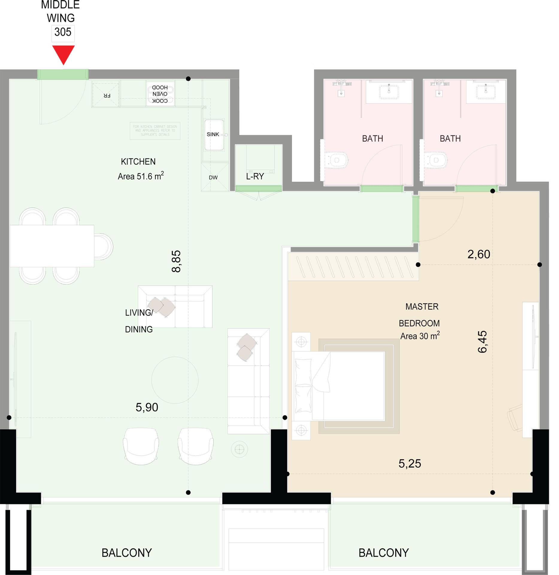 Floor plan — 1 BR