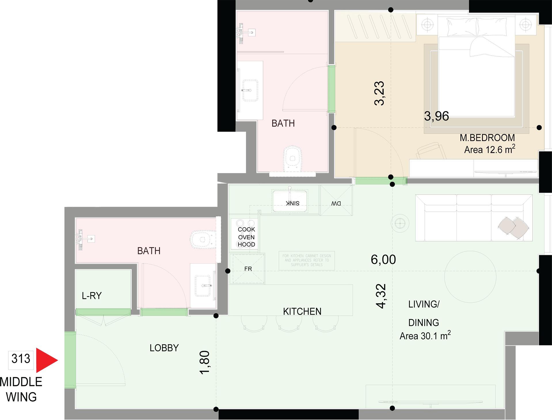 Floor plan — 1 BR