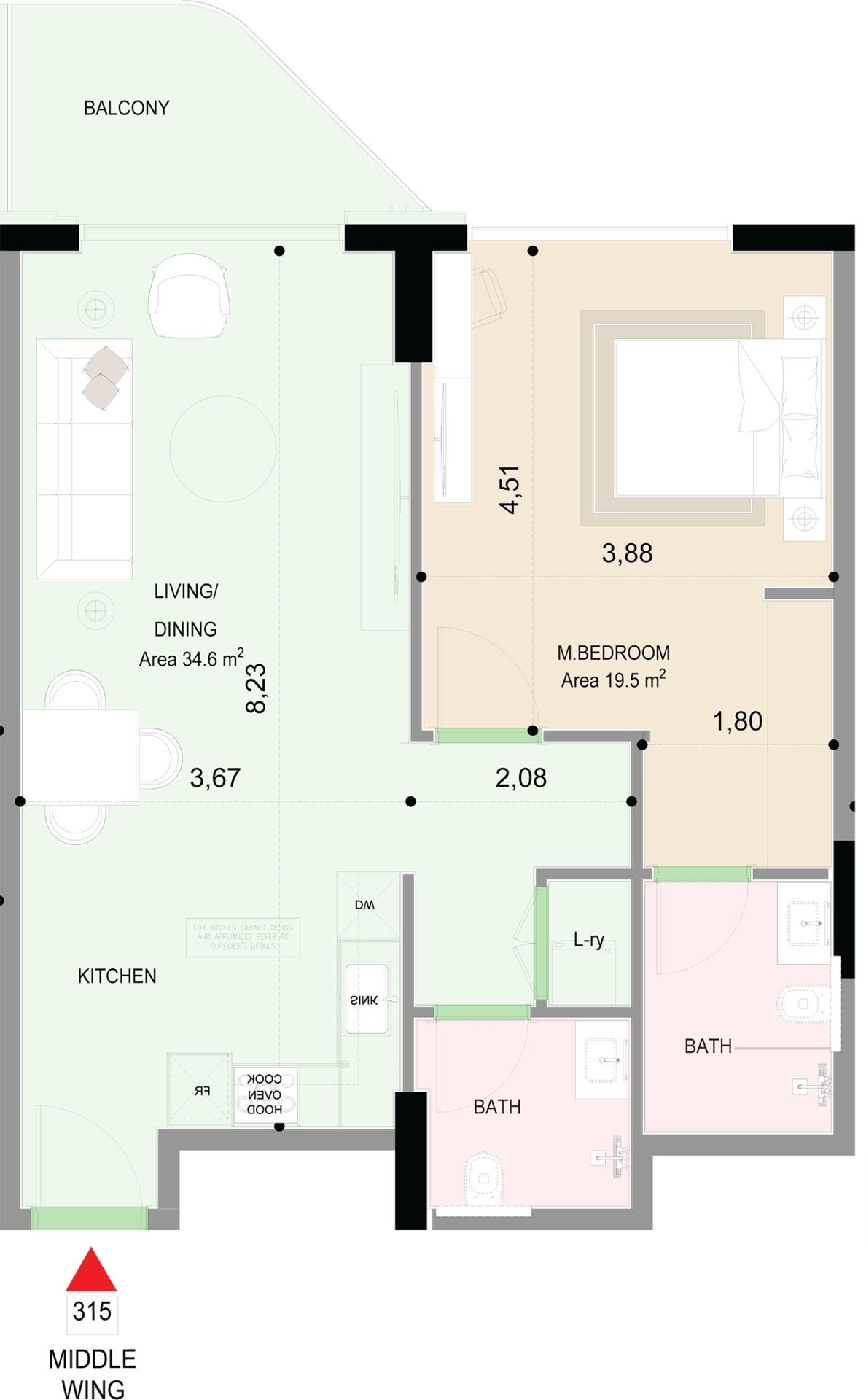 Floor plan — 1 BR