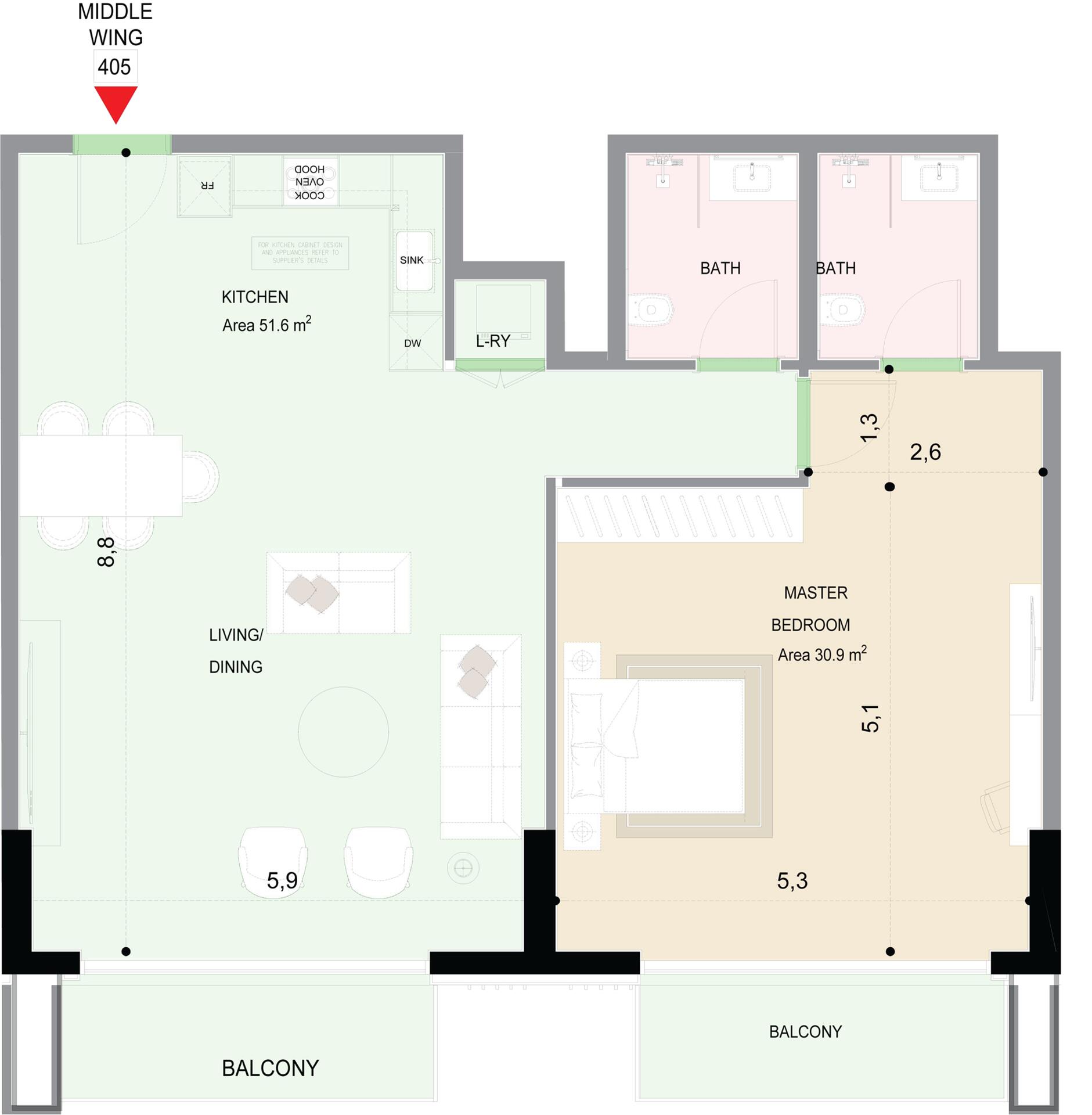 Floor plan — 1 BR