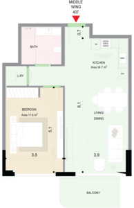 Floor plan — 1 BR