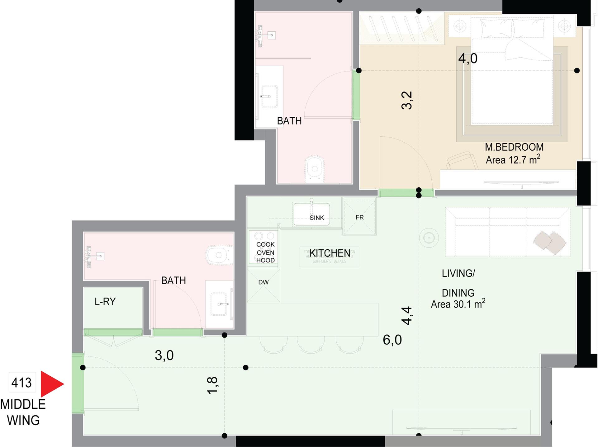 Floor plan — 1 BR
